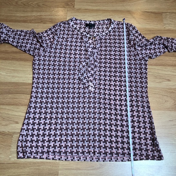 THE LIMITED sheer houndstooth blouse shirt Sz L - Picture 10 of 11